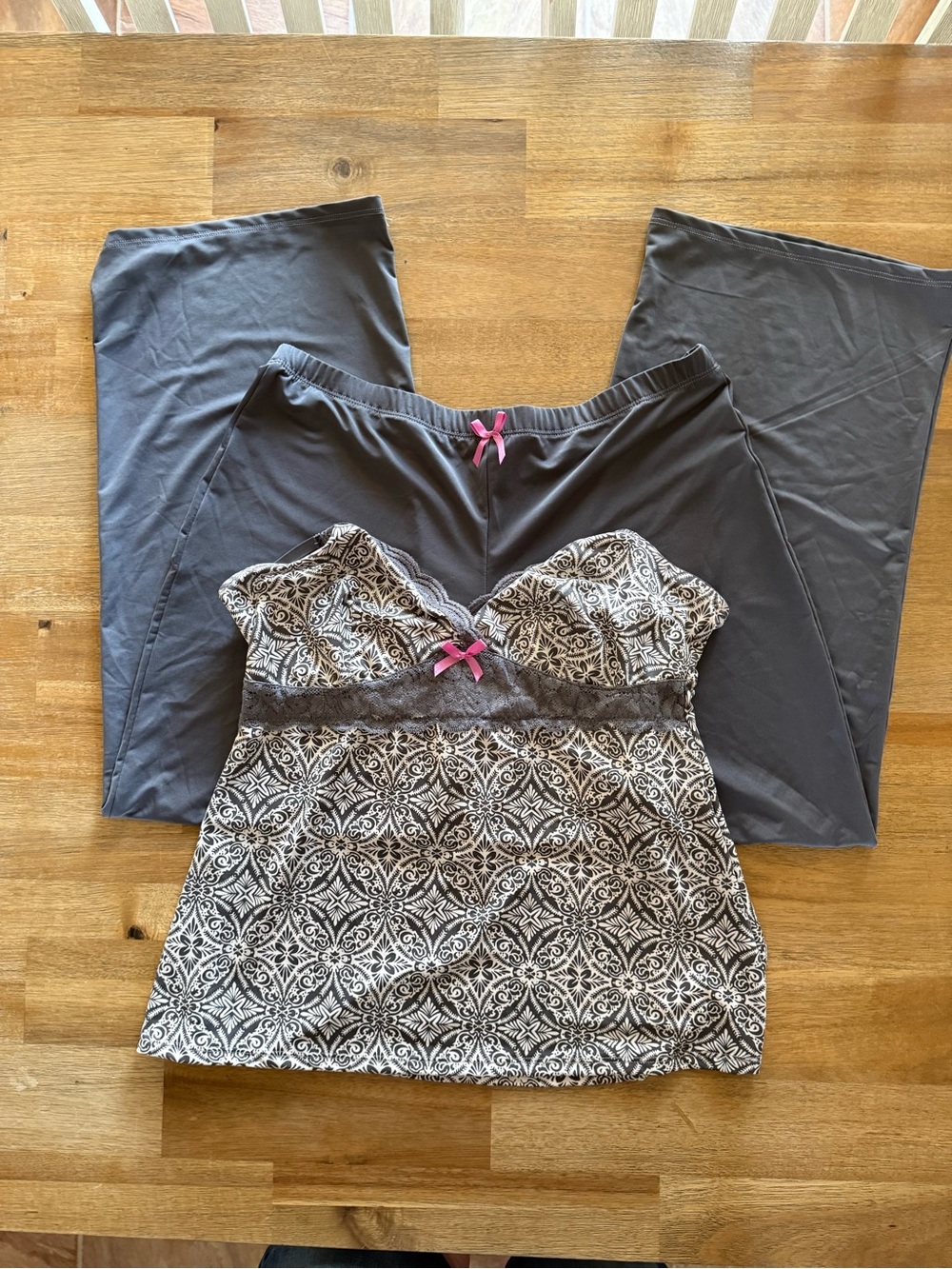 Marilyn Monroe Intimate Geometric Damask Pattern Cami Wide Leg Pajama Set